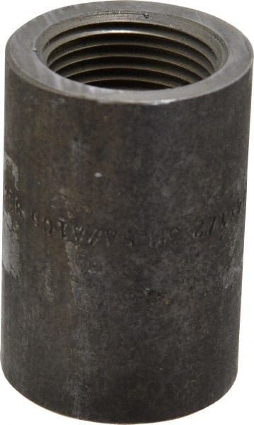 Made in USA - Size 3/4 x 1/2", Class 3,000, Forged Carbon Steel Black Pipe Reducing Coupling - 3,000 psi, Threaded End Connection - Exact Tooling