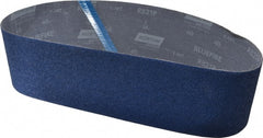 Norton - 4" Wide x 36" OAL, 40 Grit, Zirconia Alumina Abrasive Belt - Zirconia Alumina, Coarse, Coated, Y Weighted Cloth Backing, Series R821 - Exact Tooling