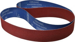 Norton - 2" Wide x 60" OAL, 50 Grit, Ceramic Abrasive Belt - Ceramic, Coarse, Coated, Y Weighted Cloth Backing, Series R981 - Exact Tooling