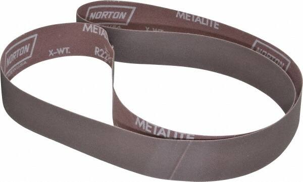 Norton - 1-1/2" Wide x 60" OAL, 320 Grit, Aluminum Oxide Abrasive Belt - Aluminum Oxide, Extra Fine, Coated, Series R228 - Exact Tooling