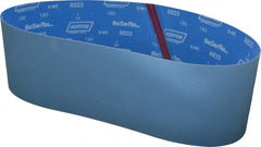 Norton - 6" Wide x 48" OAL, 180 Grit, Zirconia Alumina Abrasive Belt - Zirconia Alumina, Very Fine, Coated, X Weighted Cloth Backing, Series R823 - Exact Tooling