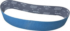 Norton - 4" Wide x 54" OAL, 36 Grit, Zirconia Alumina Abrasive Belt - Zirconia Alumina, Very Coarse, Coated, Y Weighted Cloth Backing, Series R821 - Exact Tooling