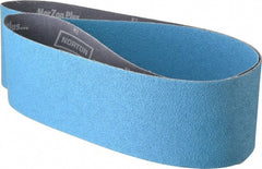 Norton - 4" Wide x 54" OAL, 50 Grit, Zirconia Alumina Abrasive Belt - Zirconia Alumina, Coarse, Coated, Y Weighted Cloth Backing, Series R821 - Exact Tooling