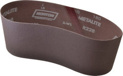 Norton - 4" Wide x 24" OAL, 180 Grit, Aluminum Oxide Abrasive Belt - Aluminum Oxide, Very Fine, Coated, Series R228 - Exact Tooling
