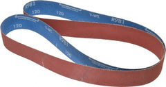 Norton - 1-1/2" Wide x 60" OAL, 120 Grit, Ceramic Abrasive Belt - Ceramic, Fine, Coated, Y Weighted Cloth Backing, Series R981 - Exact Tooling