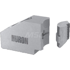 Huron Machine Products - Hard Lathe Chuck Jaws; Jaw Type: Collet Pad Jaw ; Jaw Interface Type: 1.5mm x 60 Serrated ; Maximum Compatible Chuck Diameter (Inch): 10 ; Material: 1018 Steel ; Overall Width/Diameter (Inch): 2-1/4 ; Overall Length (Decimal Inch - Exact Tooling