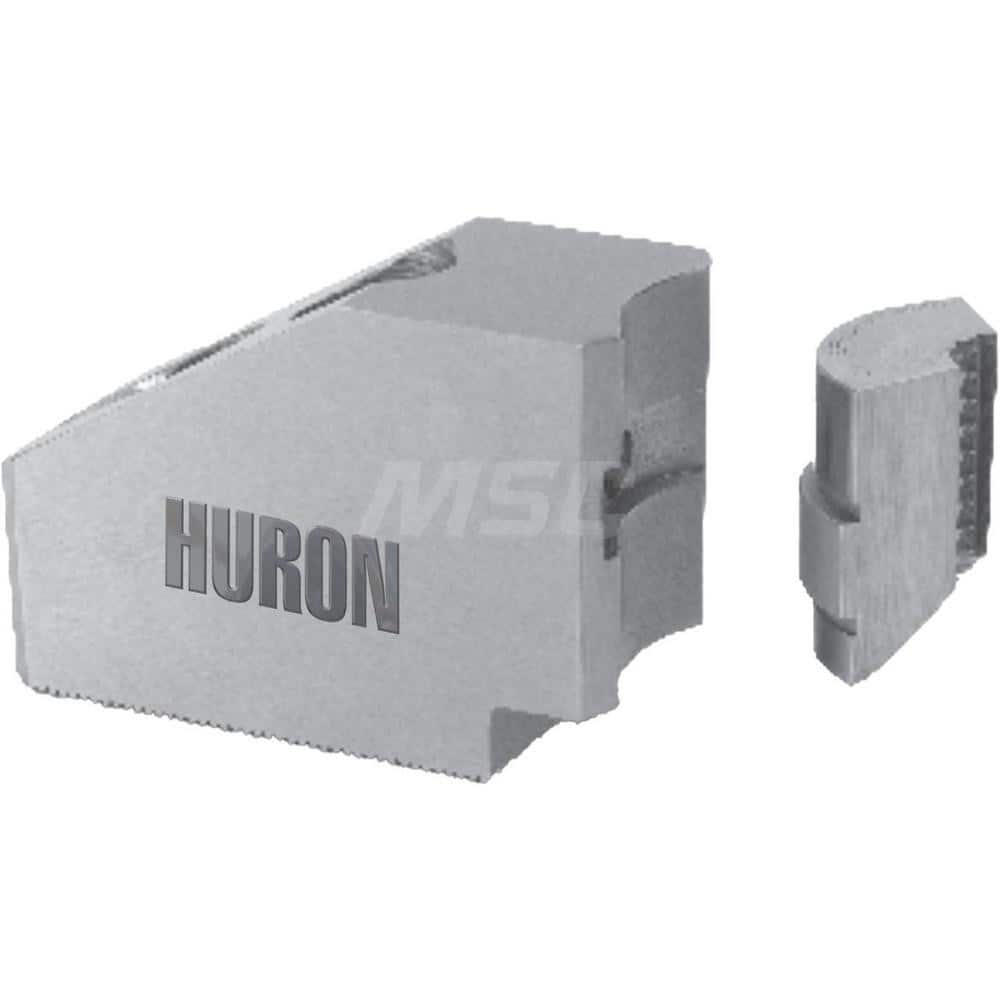Huron Machine Products - Hard Lathe Chuck Jaws; Jaw Type: Collet Pad Jaw ; Jaw Interface Type: 1.5mm x 60 Serrated ; Maximum Compatible Chuck Diameter (Inch): 10 ; Material: 1018 Steel ; Overall Width/Diameter (Inch): 1-3/4 ; Overall Length (Decimal Inch - Exact Tooling