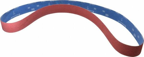 Norton - 2" Wide x 72" OAL, 50 Grit, Ceramic Abrasive Belt - Ceramic, Coarse, Coated, Y Weighted Cloth Backing, Series R981 - Exact Tooling