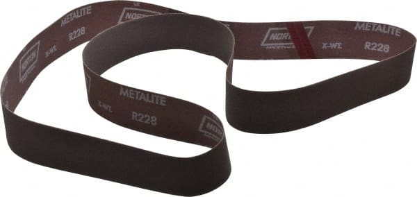 Norton - 2" Wide x 72" OAL, 240 Grit, Aluminum Oxide Abrasive Belt - Aluminum Oxide, Very Fine, Coated, Series R228 - Exact Tooling