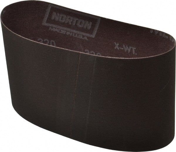 Norton - 3-1/2" Wide x 15-1/2" OAL, 320 Grit, Aluminum Oxide Abrasive Belt - Aluminum Oxide, Extra Fine, Coated, Series R228 - Exact Tooling