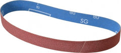Norton - 1" Wide x 24" OAL, 80 Grit, Ceramic Abrasive Belt - Ceramic, Medium, Coated, Y Weighted Cloth Backing, Series R981 - Exact Tooling