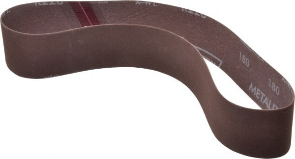 Norton - 2" Wide x 30" OAL, 180 Grit, Aluminum Oxide Abrasive Belt - Aluminum Oxide, Very Fine, Coated, Series R228 - Exact Tooling