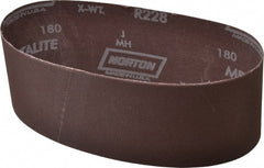 Norton - 3" Wide x 21" OAL, 180 Grit, Aluminum Oxide Abrasive Belt - Aluminum Oxide, Very Fine, Coated, Series R228 - Exact Tooling