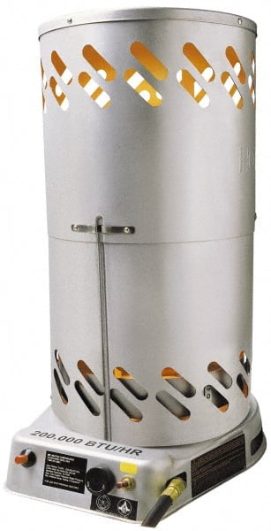 Heatstar - 30,000 to 80,000 BTU, Propane Convection Heater - 20 Lb Fuel Capacity, 15-1/4" Long x 18-1/4" Wide x 21-3/4" High - Exact Tooling