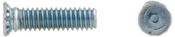 Electro Hardware - 5/16-18 Thread, 1-1/2" OAL, 0.093" Min Panel Thickness, Steel Captive Stud - Zinc Plated, C1005 to C1018 Grade, 0.16" Head Height - Exact Tooling