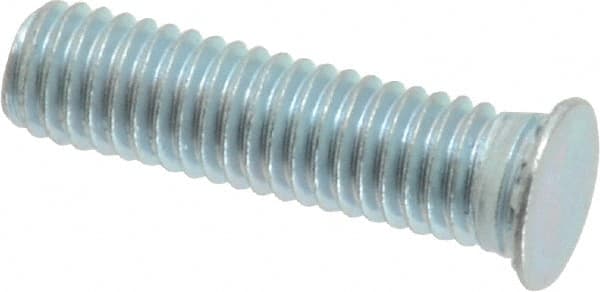 Electro Hardware - 10-32 Thread, 3/4" OAL, 0.04" Min Panel Thickness, Steel Captive Stud - Zinc Plated, C1005 to C1018 Grade, 0.1" Head Height - Exact Tooling