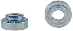 Electro Hardware - 1/4-20, 0.0909" Min Panel Thickness, Round Head, Clinch Captive Nut - 0.44" Head Diam, 0.344" Mounting Hole Diam, 0.17" Head Height, Zinc Plated Steel - Exact Tooling