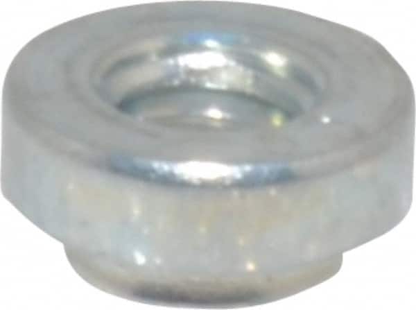 Electro Hardware - #8-32, 0.056" Min Panel Thickness, Round Head, Clinch Captive Nut - 0.31" Head Diam, 0.213" Mounting Hole Diam, 0.09" Head Height, Zinc Plated Steel - Exact Tooling