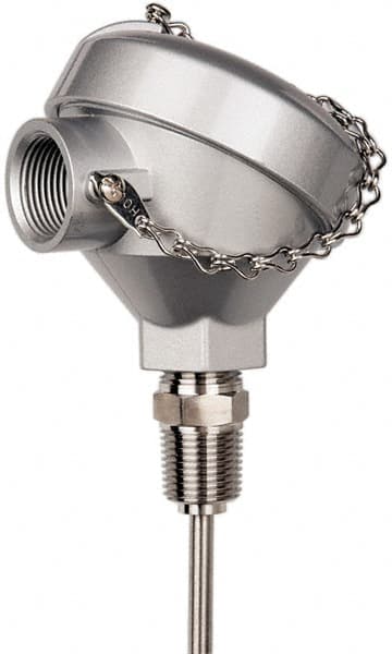 Thermo Electric - -148 to 900°F, 100 OMS Industrial RTD, Thermocouple Probe - 1/2 Inch Hex Mount, 6 Inch Probe Sheath Length, 10 Sec Response Time - Exact Tooling
