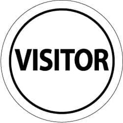 NMC - Visitor, Hard Hat Label - Black on White, 2" Thick, For Visitor - Exact Tooling