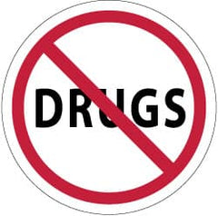 NMC - Drugs, Hard Hat Label - Red & Black on White, 2" Thick, For Accident Prevention - Exact Tooling