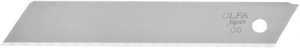 Olfa - 10 Piece Steel Utility Knife Blade - 100mm OAL, 3-15/16" Blade Length, 0.02" Blade Thickness - Exact Tooling
