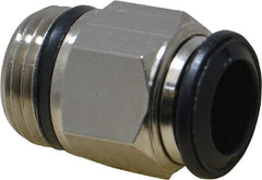 Alpha Technologies - 10mm Outside Diam, 3/8 Universal, Nickel Plated Brass Push-to-Connect Tube Male Connector - 250 Max psi, Tube to Universal Thread Connection, Buna O-Ring - Exact Tooling