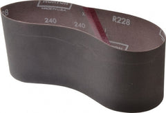 Norton - 4" Wide x 24" OAL, 240 Grit, Aluminum Oxide Abrasive Belt - Aluminum Oxide, Very Fine, Coated, Series R228 - Exact Tooling