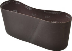 Norton - 4" Wide x 24" OAL, 320 Grit, Aluminum Oxide Abrasive Belt - Aluminum Oxide, Extra Fine, Coated, Series R228 - Exact Tooling