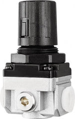 PRO-SOURCE - 1 NPT Port, 210 CFM, Heavy-Duty Regulator - 7 to 145 psi Range, 220 Max psi Supply Pressure, 1/4" Gauge Port Thread, 3.54" Wide x 6.97" High - Exact Tooling