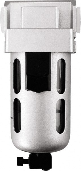 PRO-SOURCE - 3/4" Port, 10.24" High x 3.54" Wide, Heavy-Duty FRL Filter with Polycarbonate Bowl & Manual Drain - 175 SCFM, 145 Max psi, 140°F Max, Modular Connection, Bowl Guard, 5.6 oz Bowl Capacity - Exact Tooling