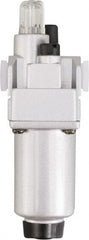 PRO-SOURCE - 3/8" NPT, 290 Max psi Intermediate Modular Lubricator - Aluminum Bowl, Aluminum Die Cast Body, 106 CFM, 140°F Max Temp, 2.16" Wide x 8.07" High - Exact Tooling