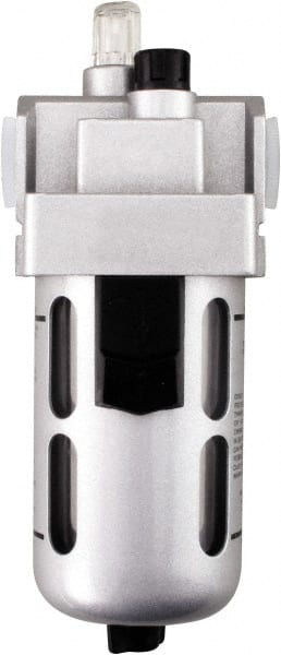 PRO-SOURCE - 1" NPT, 145 Max psi Heavy Duty Modular Lubricator - Polycarbonate Bowl with Metal Guard, with Sight Glass, Aluminum Die Cast Body, 318 CFM, 140°F Max Temp, 3.54" Wide x 10-3/4" High - Exact Tooling