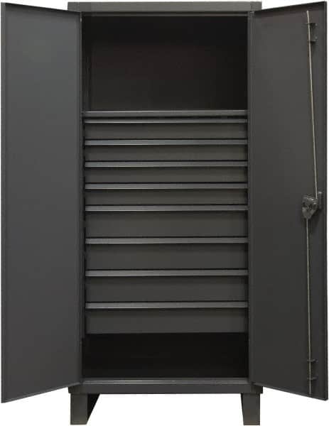 Durham - 1 Shelf Locking Storage Cabinet - Steel, 36" Wide x 24" Deep x 78" High, Gray - Exact Tooling
