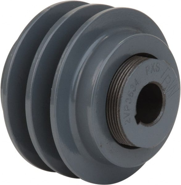 TB Wood's - 5/8" Inside Diam x 4-3/4" Outside Diam, 2 Groove, Variable Pitched Type 2 Sheave - Belt Sections 3L, 4L, A, 5L & B, 3" Sheave Thickness, 1-3/16" Side Groove Thickness 1-3/8 to 2-1/8" Face Width - Exact Tooling
