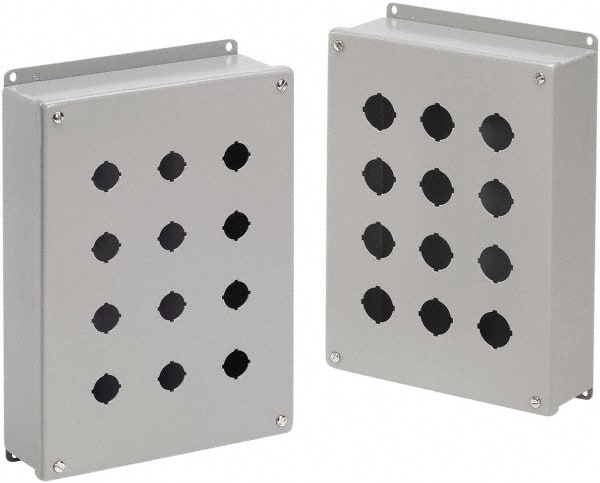 nVent Hoffman - 1 Hole, 1.2 Inch Hole Diameter, Stainless Steel Pushbutton Switch Enclosure - 4-1/2 Inch High x 3.47 Inch Wide x 2-3/4 Inch Deep, 12, 13, 4X NEMA Rated - Exact Tooling
