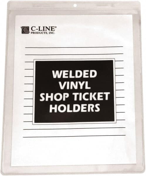 C-LINE - 50 Piece Clear Shop Ticket Holder - 8" High x 5" Wide - Exact Tooling