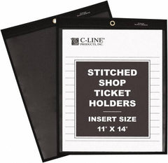 C-LINE - 25 Piece Clear Stitched Shop Ticket Holder - 14" High x 11" Wide - Exact Tooling