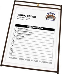C-LINE - 25 Piece Clear Stitched Shop Ticket Holder - 11" High x 8-1/2" Wide - Exact Tooling
