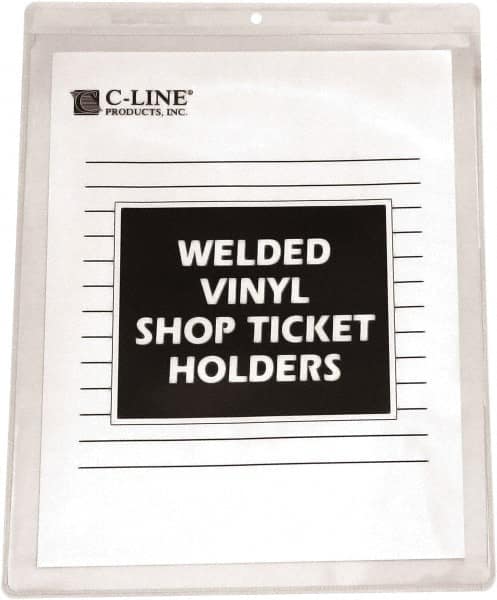 C-LINE - 50 Piece Clear Shop Ticket Holder - 11" High x 8-1/2" Wide - Exact Tooling