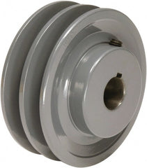 TB Wood's - 1-1/8" Bore, 1-3/16 Long, 4-1/4" Outside Diam, Finished Bore Two Groove V Belt Sheave - 1-3/4" Wide, 3.9 Belt Pitch B, 3-1/2" Pitch Diam of 4L Belt - Exact Tooling