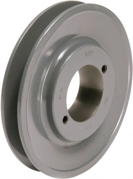 TB Wood's - 1 Groove, 1/2 to 1-1/2 Bore Diam, 4.95" Outside Diam, QD Bushed V Belt Sheave - 4.2 A Diam Belt Pitch - Exact Tooling