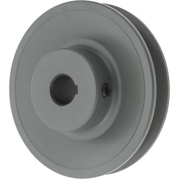 TB Wood's - 5/8" Bore, 1-5/32 Long, 3.95" Outside Diam, Finished Bore Single Groove V Belt Sheave - 3/4" Wide, 3.36" Pitch Diam of 3L Belt, 3.7" Pitch Diam of 4L Belt - Exact Tooling