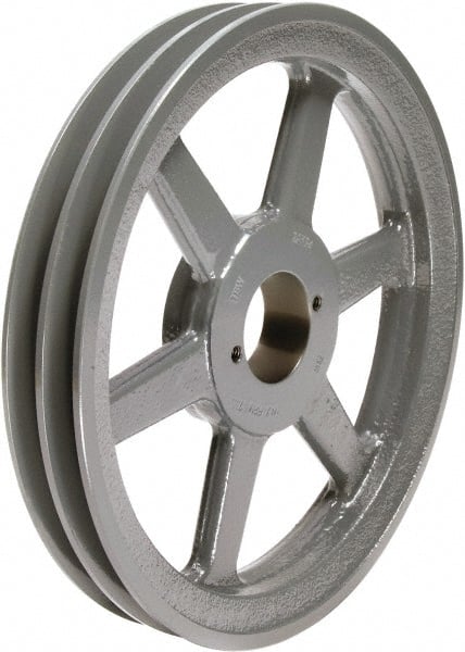 TB Wood's - 2 Groove, 1/2 to 1-1/2 Bore Diam, 6-3/4" Outside Diam, QD Bushed V Belt Sheave - 6.0 A Diam Belt Pitch - Exact Tooling