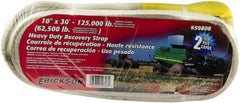 Erickson Manufacturing - 30' Long x 10" Wide, 125,000 Lb Basket Capacity, Polyester Blend Web Sling - White - Exact Tooling