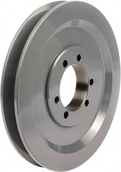 TB Wood's - 1 Groove, 1/2 to 1-5/8 Bore Diam, 6-1/2" Outside Diam, QD Bushed V Belt Sheave - 6.50 3V Diam Belt Pitch - Exact Tooling