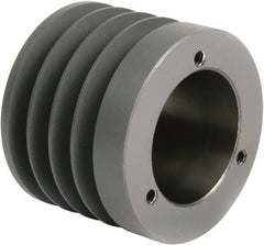TB Wood's - 4 Groove, 1/2 to 1-15/16 Bore Diam, 4.55" Outside Diam, QD Bushed V Belt Sheave - 3.8 A Diam Belt Pitch - Exact Tooling