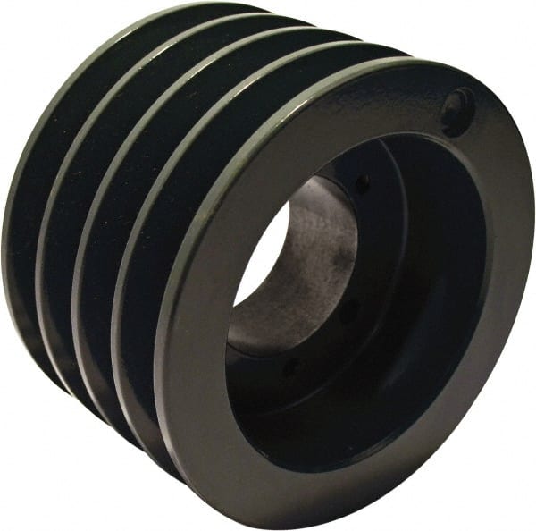 TB Wood's - 4 Groove, 1/2 to 1-15/16 Bore Diam, 7.15" Outside Diam, QD Bushed V Belt Sheave - 6.4 A Diam Belt Pitch - Exact Tooling
