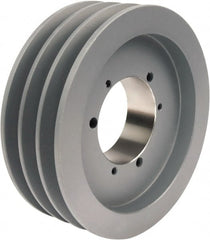 TB Wood's - 3 Groove, 1/2 to 2-1/2 Bore Diam, 8.95" Outside Diam, QD Bushed V Belt Sheave - 8.2 A Diam Belt Pitch - Exact Tooling