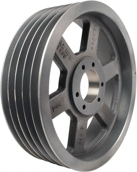 TB Wood's - 5 Groove, 7/8 to 3-1/2 Bore Diam, 18.4" Outside Diam, QD Bushed V Belt Sheave - 18.00 C Diam Belt Pitch - Exact Tooling